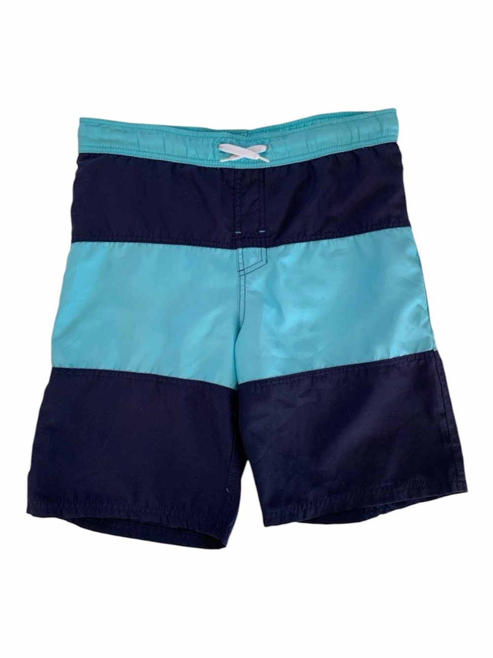 Cherokee Swim Trunks Men's Size Large Blue Stripes Drawstring Pockets
